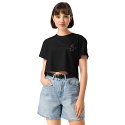 Crop Top Femme Brodé "Souleu & Baieta" - Instant détente