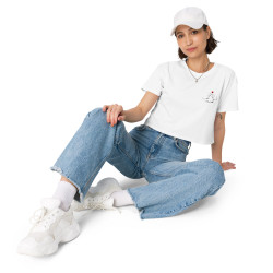 Crop Top Femme Brodé "Souleu & Baieta" Instant Détente