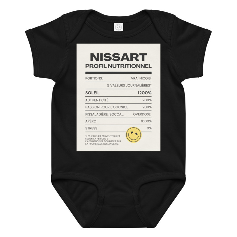 Body en jersey bébé Profil nutritionnel du Niçois - Souleu & Baieta Body en jersey bébé Profil nutritionnel du Niçois - Souleu & Baieta