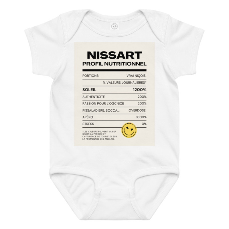 Body en jersey bébé Profil nutritionnel du Niçois - Souleu & Baieta Body en jersey bébé Profil nutritionnel du Niçois - Souleu & Baieta