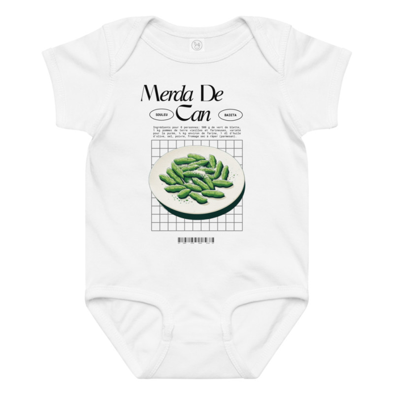 Body bébé "Merda de Can" Saveur Niçoise avec du caractère dès le berceau par Souleu & Baieta Body bébé "Merda de Can" Saveur Niçoise avec du caractère dès le berceau par Souleu & Baieta
