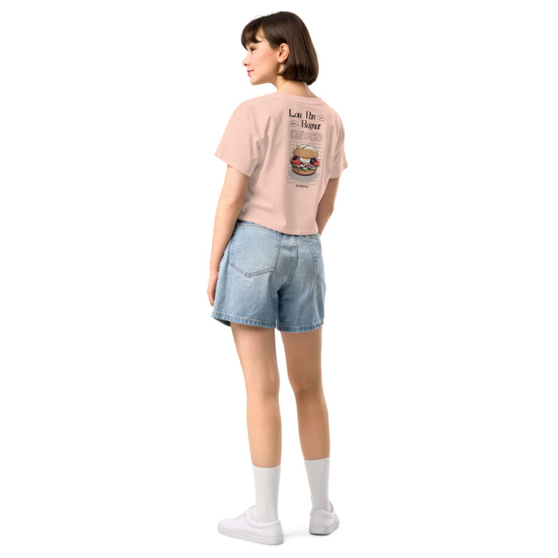 Crop top Lou Pan Bagnat – Trésor de la Méditerranée avec broderie "Souleu & Baieta" Crop top Lou Pan Bagnat – Trésor de la Méditerranée avec broderie "Souleu & Baieta"