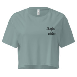 Crop top Tourta de Blea – Une douceur niçoise avec broderie "Souleu & Baieta"