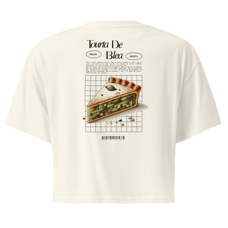 Crop top Tourta de Blea – Une douceur niçoise avec broderie "Souleu & Baieta" Crop top Tourta de Blea – Une douceur niçoise avec broderie "Souleu & Baieta"