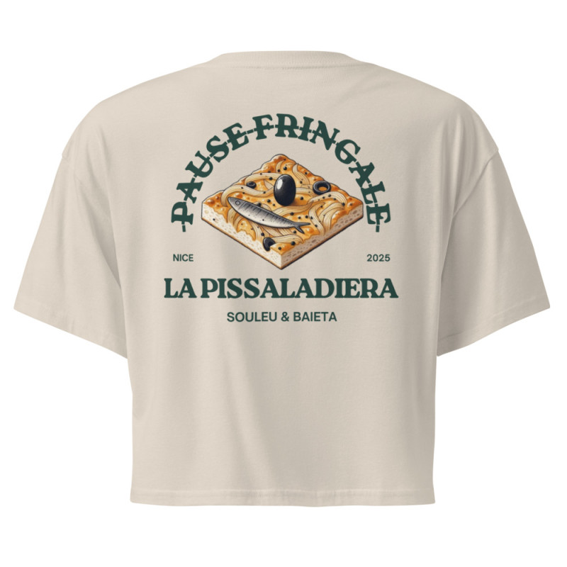 Crop top "La Pissaladièra - Pause Fringale" avec broderie Souleu & Baieta Crop top "La Pissaladièra - Pause Fringale" avec broderie Souleu & Baieta
