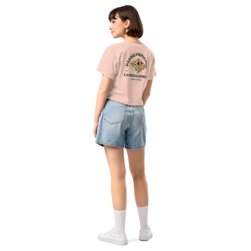 Crop top "La Pissaladièra - Pause Fringale" avec broderie Souleu & Baieta Crop top "La Pissaladièra - Pause Fringale" avec broderie Souleu & Baieta