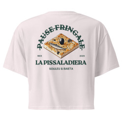Crop top "La Pissaladièra - Pause Fringale" avec broderie Souleu & Baieta