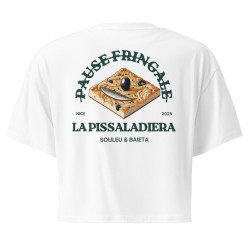 Crop top "La Pissaladièra - Pause Fringale" avec broderie Souleu & Baieta