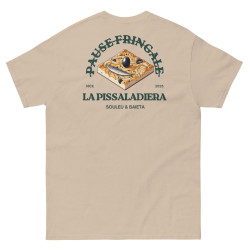 T-shirt "La Pissaladièra - Pause Fringale" avec broderie Souleu & Baieta