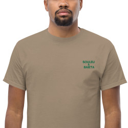 T-shirt "La Pissaladièra - Pause Fringale" avec broderie Souleu & Baieta