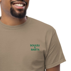 T-shirt "La Pissaladièra - Pause Fringale" avec broderie Souleu & Baieta