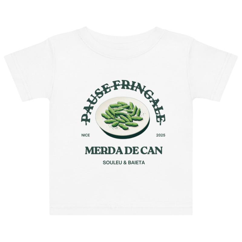 T-shirt bébé "Merda de Can – Pause Fringale" La cuisine Niçoise T-shirt bébé "Merda de Can – Pause Fringale" La cuisine Niçoise