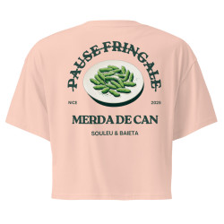 Crop top "Merda de Can – Pause Fringale" avec broderie "Souleu & Baieta"