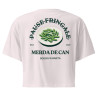 Crop top "Merda de Can – Pause Fringale" avec broderie "Souleu & Baieta"