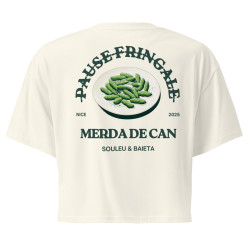 Crop top "Merda de Can – Pause Fringale" avec broderie "Souleu & Baieta"