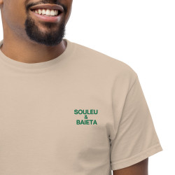 T-shirt "Merda de Can – Pause Fringale" avec broderie "Souleu & Baieta"