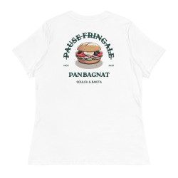 T-shirt Femme “Pan Bagnat – Pause Fringale” | Style Bistrot avec broderie “Souleu & Baieta”