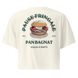 Crop Top “Pan Bagnat – Pause Fringale” | Style bistrot avec broderie “Souleu & Baieta”