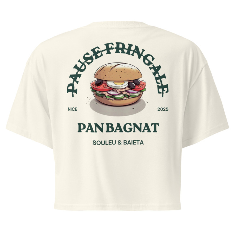 Crop Top “Pan Bagnat – Pause Fringale” | Style bistrot avec broderie “Souleu & Baieta” Crop Top “Pan Bagnat – Pause Fringale” | Style bistrot avec broderie “Souleu & Baieta”