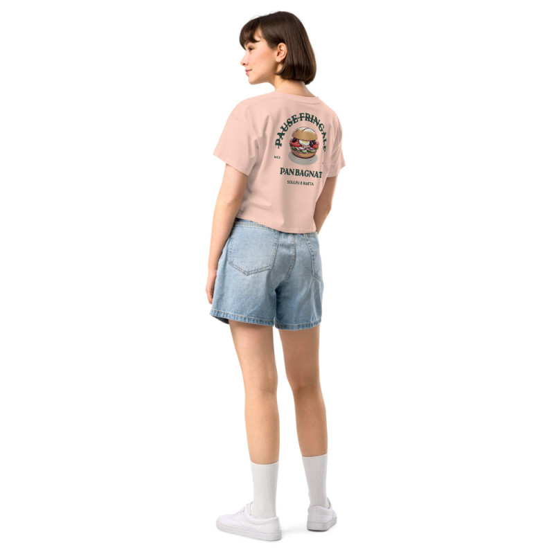 Crop Top “Pan Bagnat – Pause Fringale” | Style bistrot avec broderie “Souleu & Baieta” Crop Top “Pan Bagnat – Pause Fringale” | Style bistrot avec broderie “Souleu & Baieta”