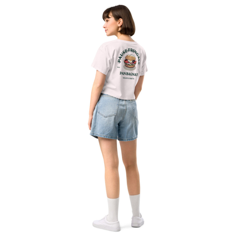 Crop Top “Pan Bagnat – Pause Fringale” | Style bistrot avec broderie “Souleu & Baieta” Crop Top “Pan Bagnat – Pause Fringale” | Style bistrot avec broderie “Souleu & Baieta”