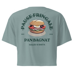 Crop Top “Pan Bagnat – Pause Fringale” | Style bistrot avec broderie “Souleu & Baieta”