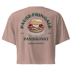Crop Top “Pan Bagnat – Pause Fringale” | Style bistrot avec broderie “Souleu & Baieta”