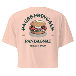 Crop Top “Pan Bagnat – Pause Fringale” | Style bistrot avec broderie “Souleu & Baieta”
