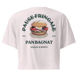 Crop Top “Pan Bagnat – Pause Fringale” | Style bistrot avec broderie “Souleu & Baieta”