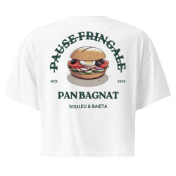 Crop Top “Pan Bagnat – Pause Fringale” | Style bistrot avec broderie “Souleu & Baieta”