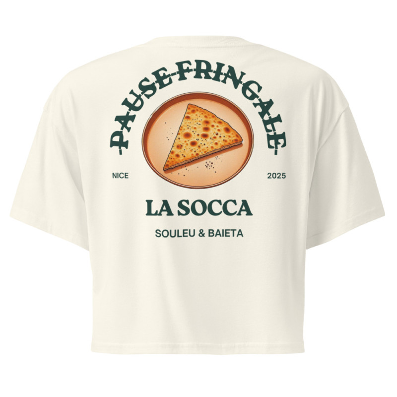 Crop Top "La Socca – Pause Fringale" avec Broderie Souleu & Baieta Crop Top "La Socca – Pause Fringale" avec Broderie Souleu & Baieta