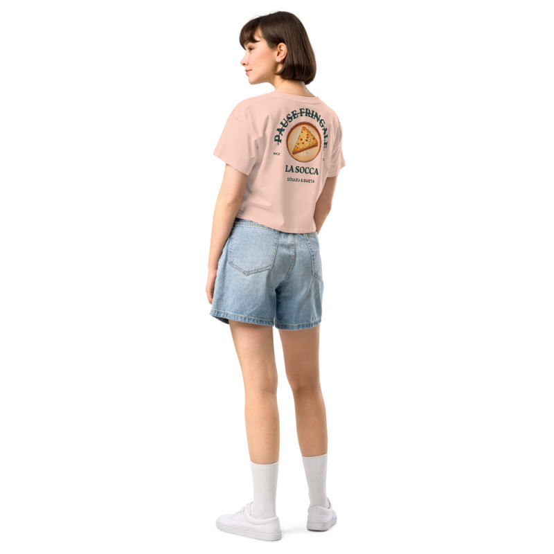 Crop Top "La Socca – Pause Fringale" avec Broderie Souleu & Baieta Crop Top "La Socca – Pause Fringale" avec Broderie Souleu & Baieta