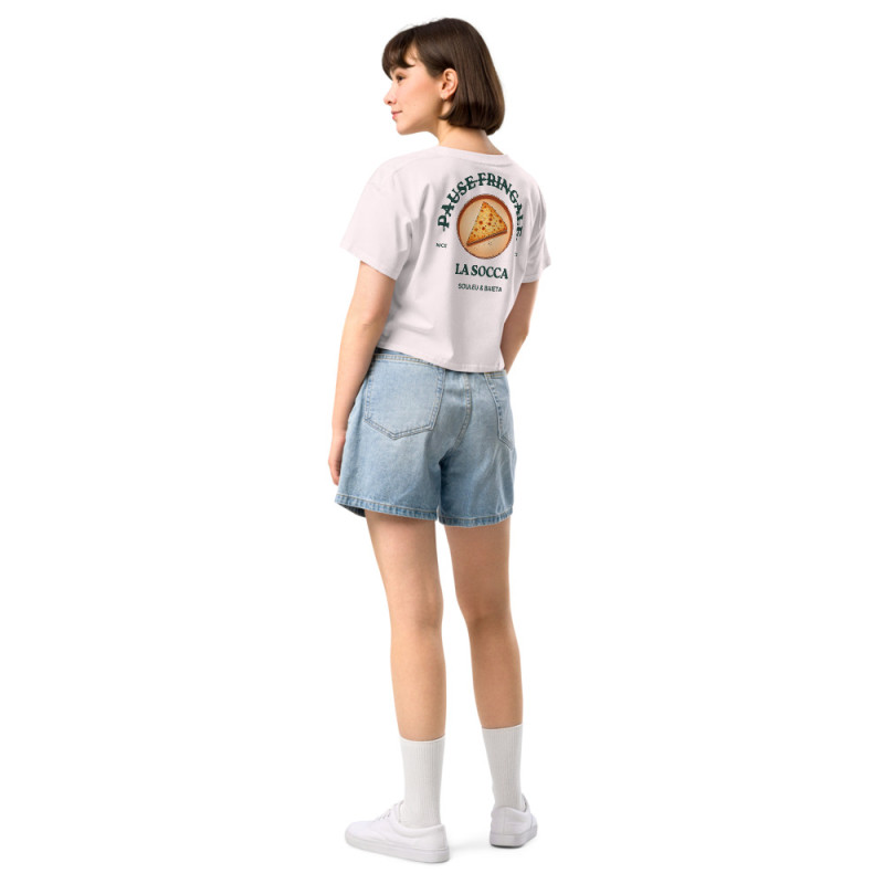 Crop Top "La Socca – Pause Fringale" avec Broderie Souleu & Baieta Crop Top "La Socca – Pause Fringale" avec Broderie Souleu & Baieta