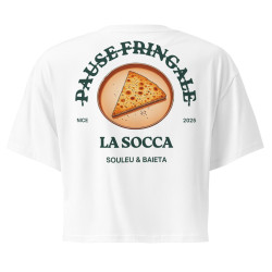 Crop Top "La Socca – Pause Fringale" avec Broderie Souleu & Baieta