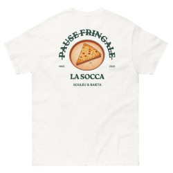 T-shirt "La Socca – Pause Fringale" avec broderie Souleu & Baieta