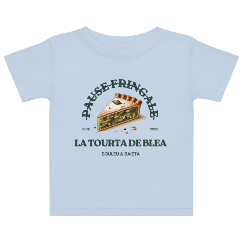 T-shirt bébé "La tourta de Blea – Pause Fringale" – Douceur, style et tradition niçoise T-shirt bébé "La tourta de Blea – Pause Fringale" – Douceur, style et tradition niçoise