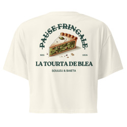 Crop top La Tourta De Blea - Pause Fringale avec brodure - Délice de Nice