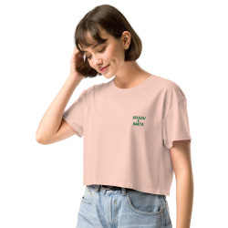 Crop top La Tourta De Blea - Pause Fringale avec brodure - Délice de Nice