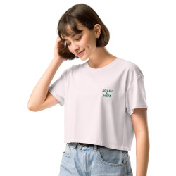 Crop top La Tourta De Blea - Pause Fringale avec brodure - Délice de Nice