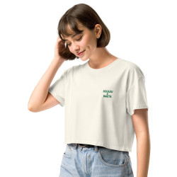 Crop top La Tourta De Blea - Pause Fringale avec brodure - Délice de Nice
