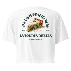 Crop top La Tourta De Blea - Pause Fringale avec brodure - Délice de Nice