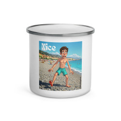 Mug émaillé Nice: l'humour piquant de la Côte d'Azur, servi chaud | Maudits Galets