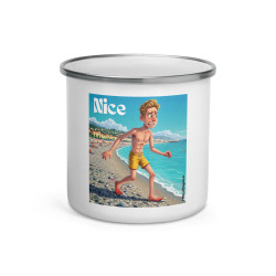 Mug émaillé "Maudits Galets" – Doux souvenir de la plage de Nice !