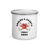 Mug émaillé "Souleu & Baieta – Nice" | Illustration cœur rigolo