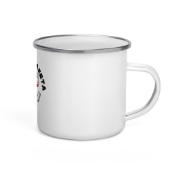 Mug émaillé "Souleu & Baieta – Nice" | Illustration cœur rigolo