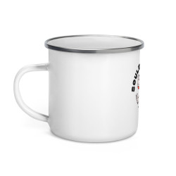 Mug émaillé "Souleu & Baieta – Nice" | Illustration cœur rigolo