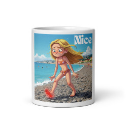Mug céramique "Nice – Maudits Galets" | Pour les amateurs de soleil… et de douleurs plantaires !