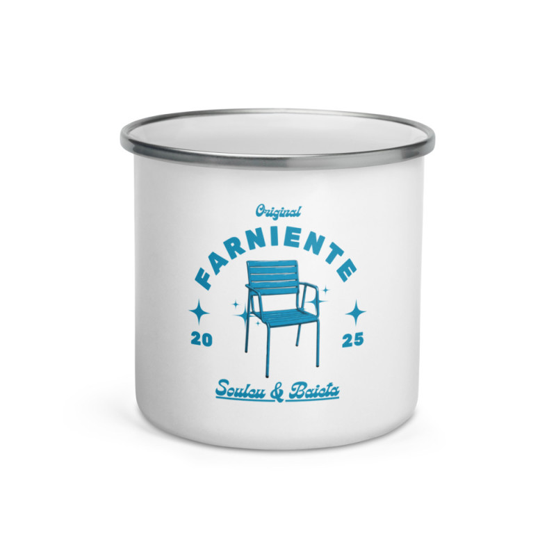Mug émaillé “Farniente” – Souleu & Baieta – L’esprit niçois en plein air Mug émaillé “Farniente” – Souleu & Baieta – L’esprit niçois en plein air