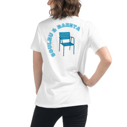 T-shirt Femme "Souleu & Baieta" – Élégance Décontractée & Broderie Méditerranéenne