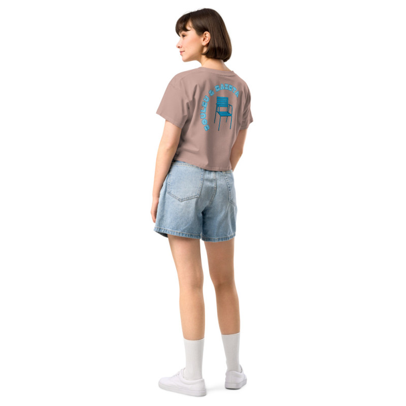 Crop Top Femme "Souleu & Baieta" – Broderie Méditerranéenne & Dos Illustré Crop Top Femme "Souleu & Baieta" – Broderie Méditerranéenne & Dos Illustré